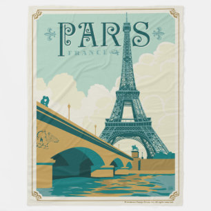 Paris Frankreich - Eiffelturm Fleecedecke
