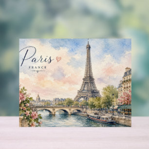 Paris Frankreich Eiffelturm Fluss Seine Acrylschild