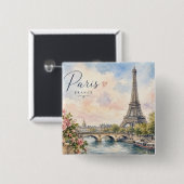 Paris Frankreich Eiffelturm Fluss Seine Button (Vorne & Hinten)
