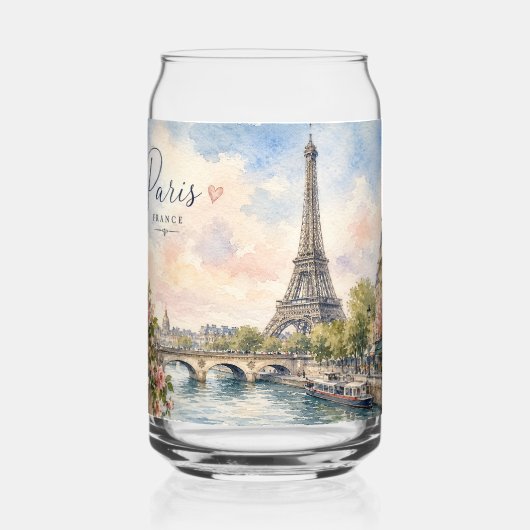 Paris Frankreich Eiffelturm Fluss Seine Dosenglas (Vorderseite)