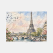 Paris Frankreich Eiffelturm Fluss Seine  Fleecedecke (Vorderseite (Horizontal))