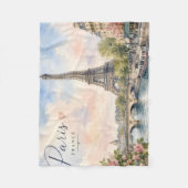 Paris Frankreich Eiffelturm Fluss Seine  Fleecedecke (Vorderseite)