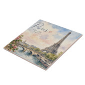 Paris Frankreich Eiffelturm Fluss Seine  Fliese (Seite)