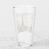 Paris Frankreich Eiffelturm Fluss Seine  Glas (Rückseite)