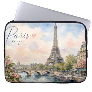 Paris Frankreich Eiffelturm Fluss Seine Laptopschutzhülle