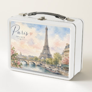 Paris Frankreich Eiffelturm Fluss Seine Metall Brotdose