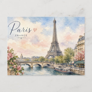 Paris Frankreich Eiffelturm Fluss Seine Postkarte