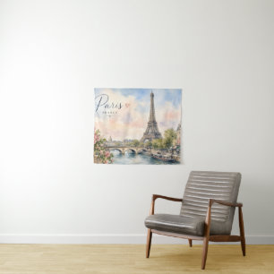 Paris Frankreich Eiffelturm Fluss Seine Wandteppich