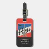 Paris Frankreich | Eiffelturm Gepäckanhänger (Vorderseite vertikal)