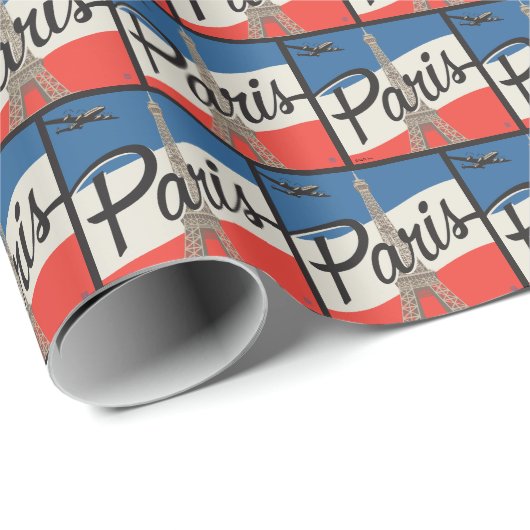 Paris Frankreich | Eiffelturm Geschenkpapier (Rolleneckpunkt)
