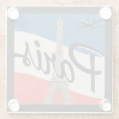 Paris Frankreich | Eiffelturm Glasuntersetzer (Rückseite)