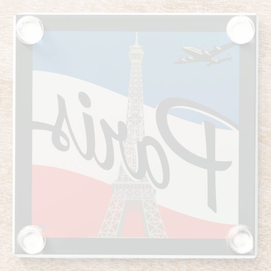 Paris Frankreich | Eiffelturm Glasuntersetzer (Rückseite)