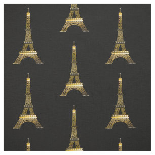 Paris Frankreich Eiffelturm in Gold Tone auf Schwa Stoff