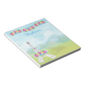 Paris Frankreich Eiffelturm Landschaft und Blume Notizblock (angewinkelt)