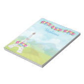 Paris Frankreich Eiffelturm Landschaft und Blume Notizblock (Rotiert)