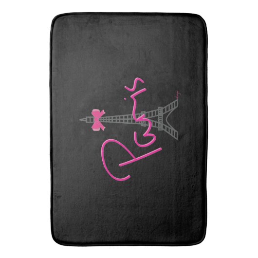 Paris, Frankreich, Eiffelturm mit rosa Bug, modern Badematte (Vorderseite Vertikal)