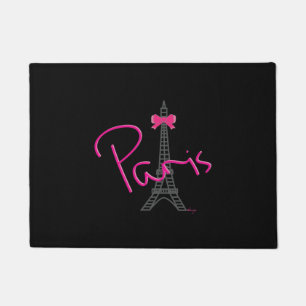 Paris, Frankreich, Eiffelturm mit rosa Bug, modern Fußmatte