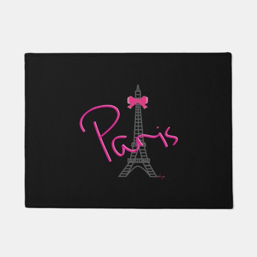 Paris, Frankreich, Eiffelturm mit rosa Bug, modern Fußmatte (Vorderseite)