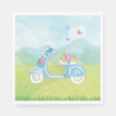 Paris Frankreich Eiffelturm mit Scooter-Party Serviette (Vorderseite)