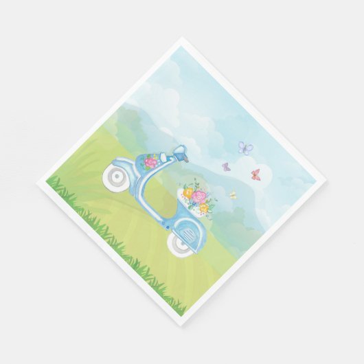 Paris Frankreich Eiffelturm mit Scooter-Party Serviette (Ecke)