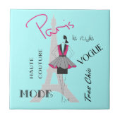 Paris, Frankreich - Eiffelturm-Mode Fliese (Vorderseite)