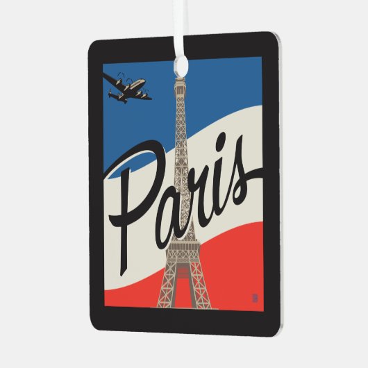 Paris Frankreich | Eiffelturm Ornament Aus Metall (Vorderseite links)