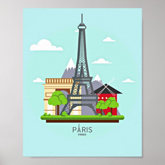Paris Frankreich, Eiffelturm Poster (Vorne)
