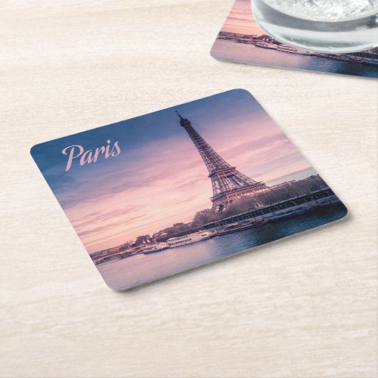 Paris-Frankreich-Eiffelturm Rechteckiger Pappuntersetzer (angewinkelt)