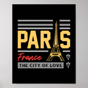 Paris Frankreich Eiffelturm Retro Reise-Typografie Poster