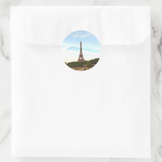 Paris. Frankreich. Eiffelturm. Runder Aufkleber (Tasche)
