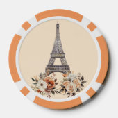 Paris Frankreich Eiffelturm Schöne Blumen Pokerchips (Rückseite)