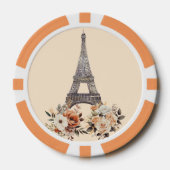 Paris Frankreich Eiffelturm Schöne Blumen Pokerchips (Vorderseite)