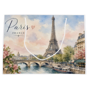 Paris Frankreich Eiffelturm Seine Fluss Große Geschenktüte
