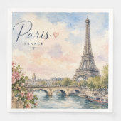 Paris Frankreich Eiffelturm Seine Fluss  Serviette (Vorderseite)
