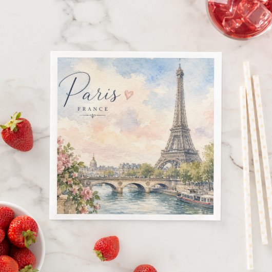Paris Frankreich Eiffelturm Seine Fluss  Serviette (Beispiel)