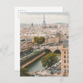 Paris Frankreich Eiffelturm Seine Postkarte (Vorne/Hinten)
