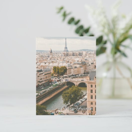 Paris Frankreich Eiffelturm Seine Postkarte (Stehend Vorderseite)