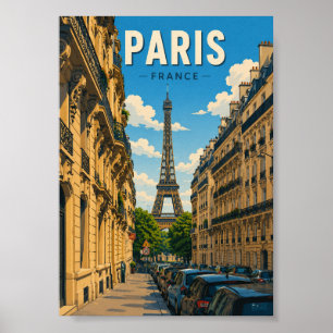 Paris Frankreich Eiffelturm Straßenansicht Poster