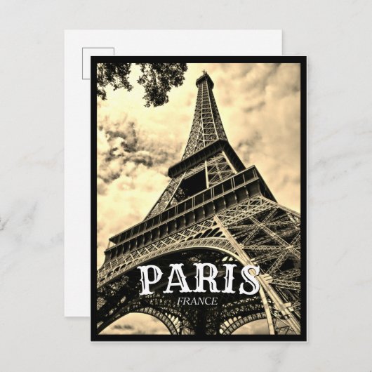 Paris Frankreich - Eiffelturm Vintag Postkarte (Vorne/Hinten)