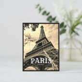 Paris Frankreich - Eiffelturm Vintag Postkarte (Stehend Vorderseite)