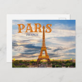 Paris Frankreich - Eiffelturm Vintag Postkarte (Vorne/Hinten)