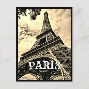 Paris Frankreich - Eiffelturm Vintage-Postkarte Einladungspostkarte