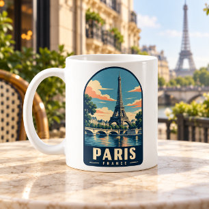 Paris Frankreich Eiffelturm Vintage Reise Kaffee Kaffeetasse