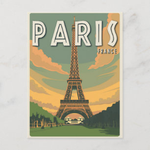 Paris Frankreich Eiffelturm Vintage Reise Postkarte