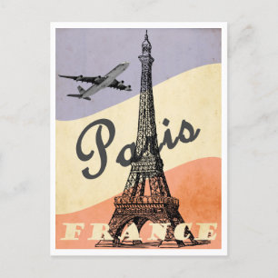 Paris, Frankreich, Eiffelturm, Vintager Stil Postkarte