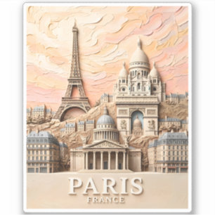 Paris Frankreich Europa Modern Pastell Strukturier Aufkleber