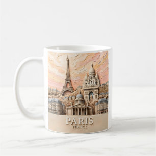 Paris Frankreich Europa Modern Pastell Strukturier Kaffeetasse