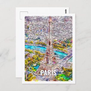 Paris Frankreich Fantastischer Ausflugsort Waterco Postkarte