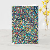 Paris Frankreich | Farbige Karte (Gelbe Blume)