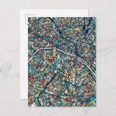 Paris Frankreich | Farbige Karte (Vorne/Hinten)